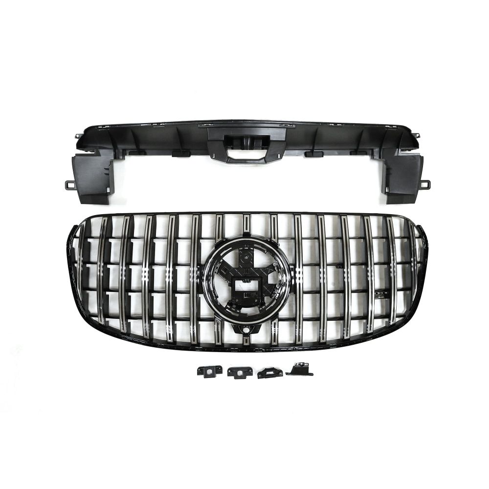 2024 + Mercedes-Benz Gls Gtr Style Front Grille | W167 Chrome Silver Grilles